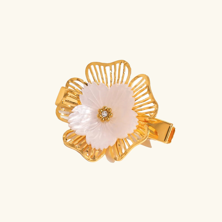 Gold-Plated Pearl Hair Clip