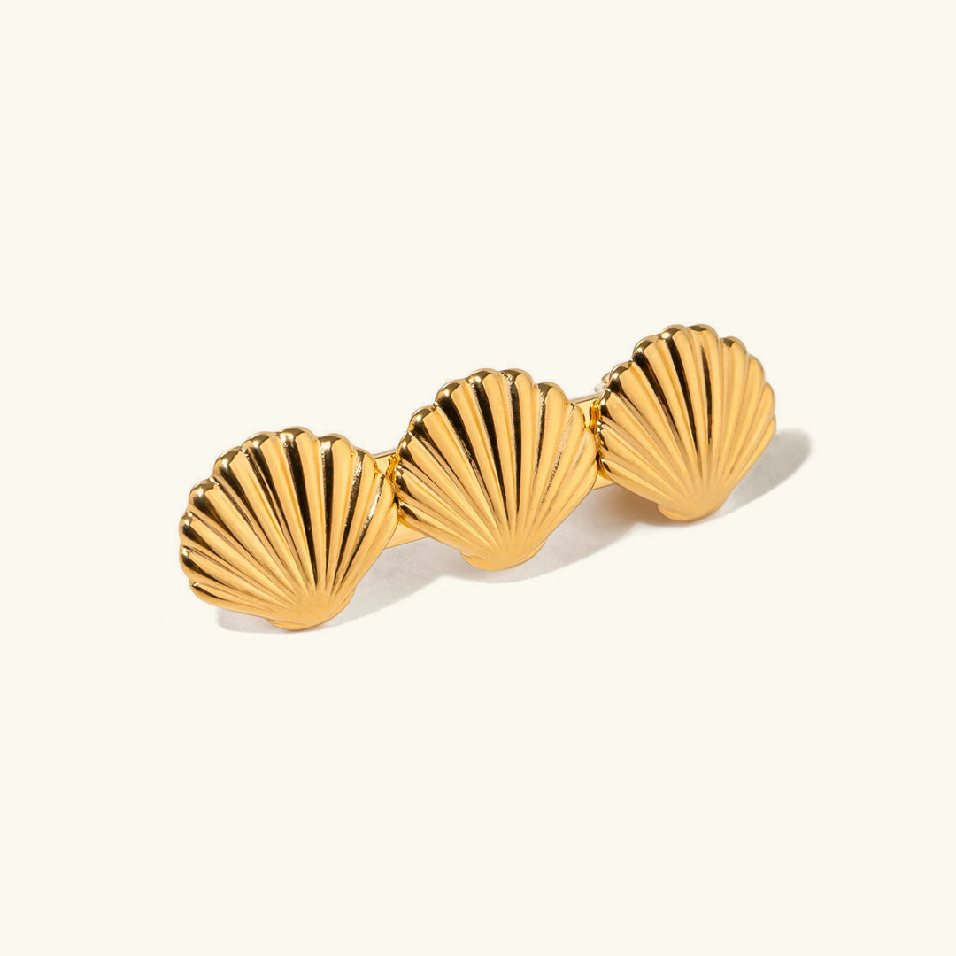 Gold-Plated Serenity Seashell Hair Clip