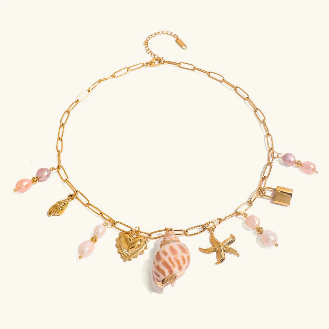 Gold-Plated Ocean Charm Necklace for Women