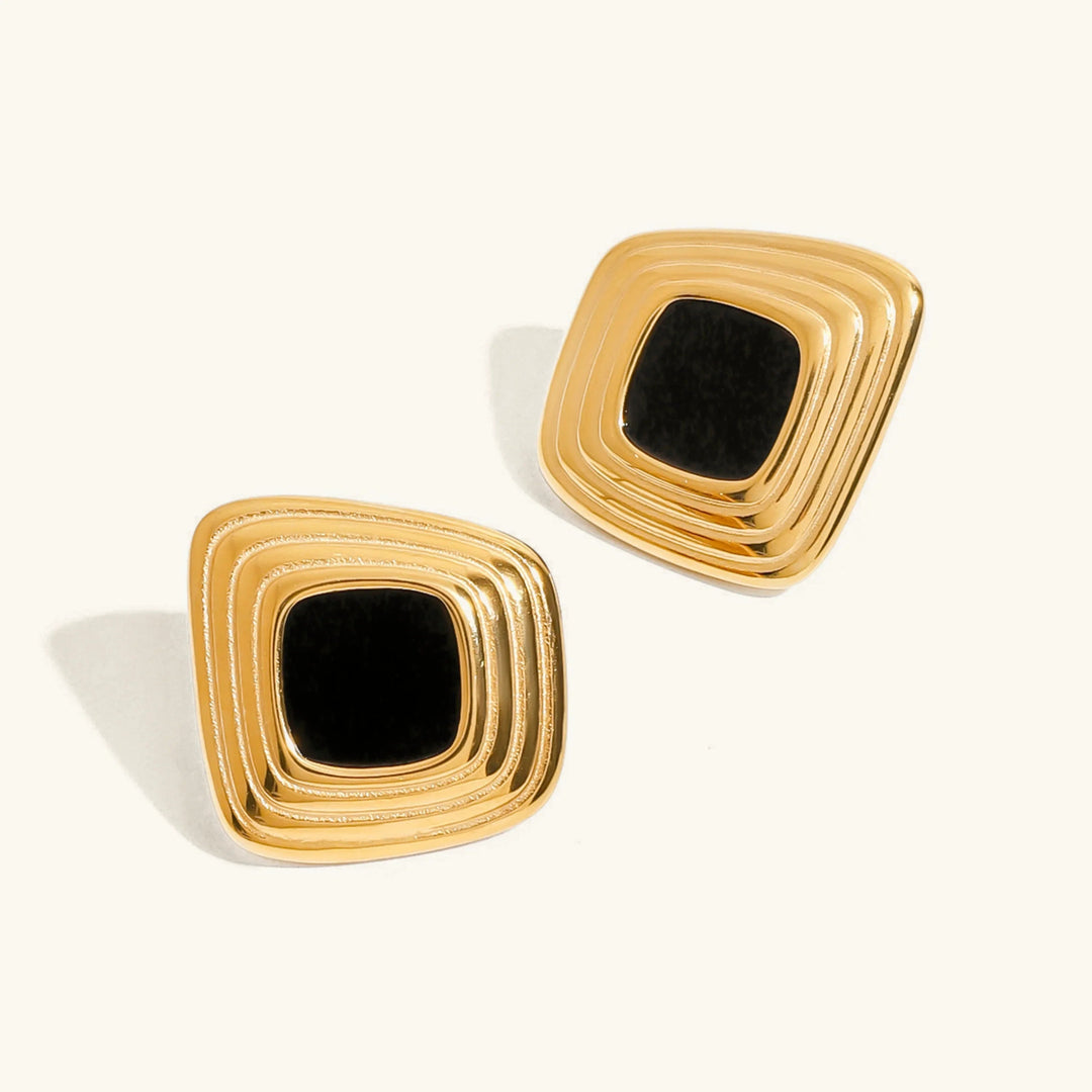 Gold-Plated Geometric Stud Earrings for Women