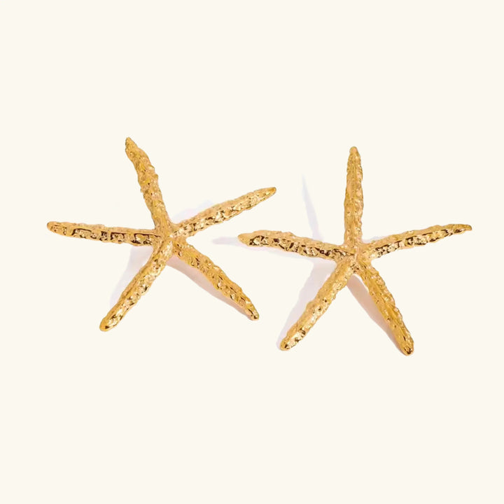 Gold-Plated Starfish Drop Earrings for Women
