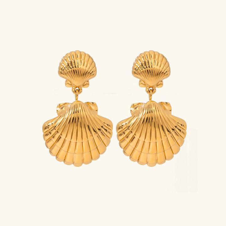 Gold-Plated Seashell Drop Earrings for Women