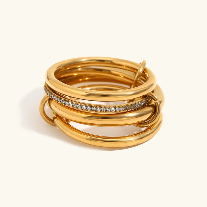 Gold-Plated CZ Stackable Ring Set