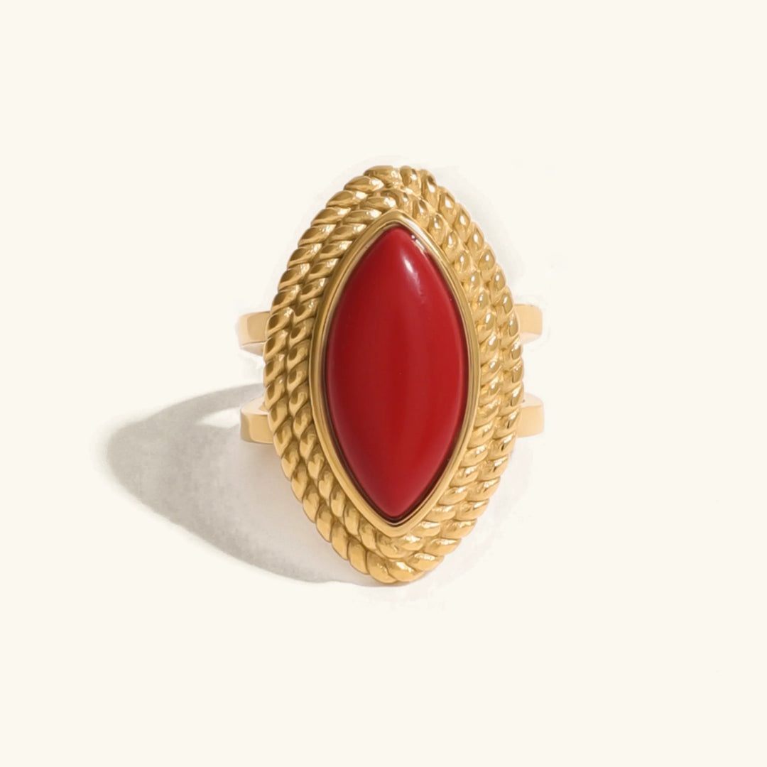 Gold-Plated Crystal Statement Ring for Women