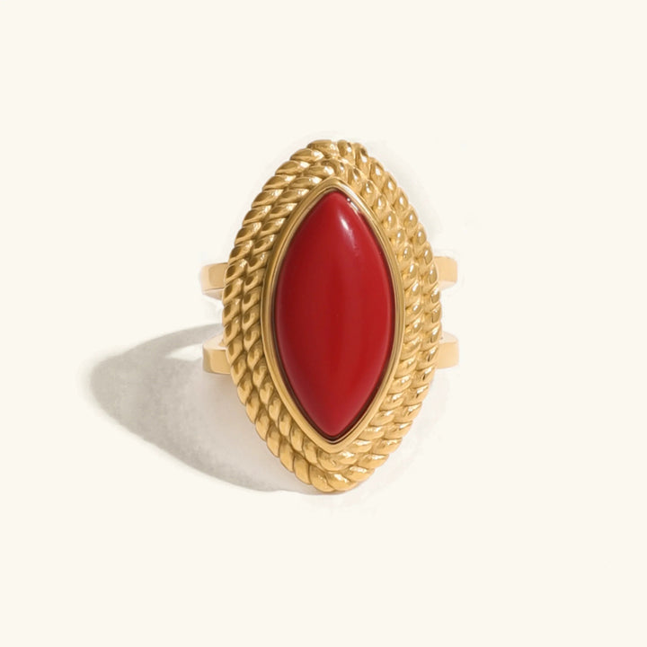 Gold-Plated Crystal Statement Ring for Women