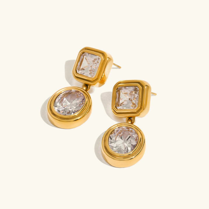 Gold-Plated CZ Drop Earrings for Women