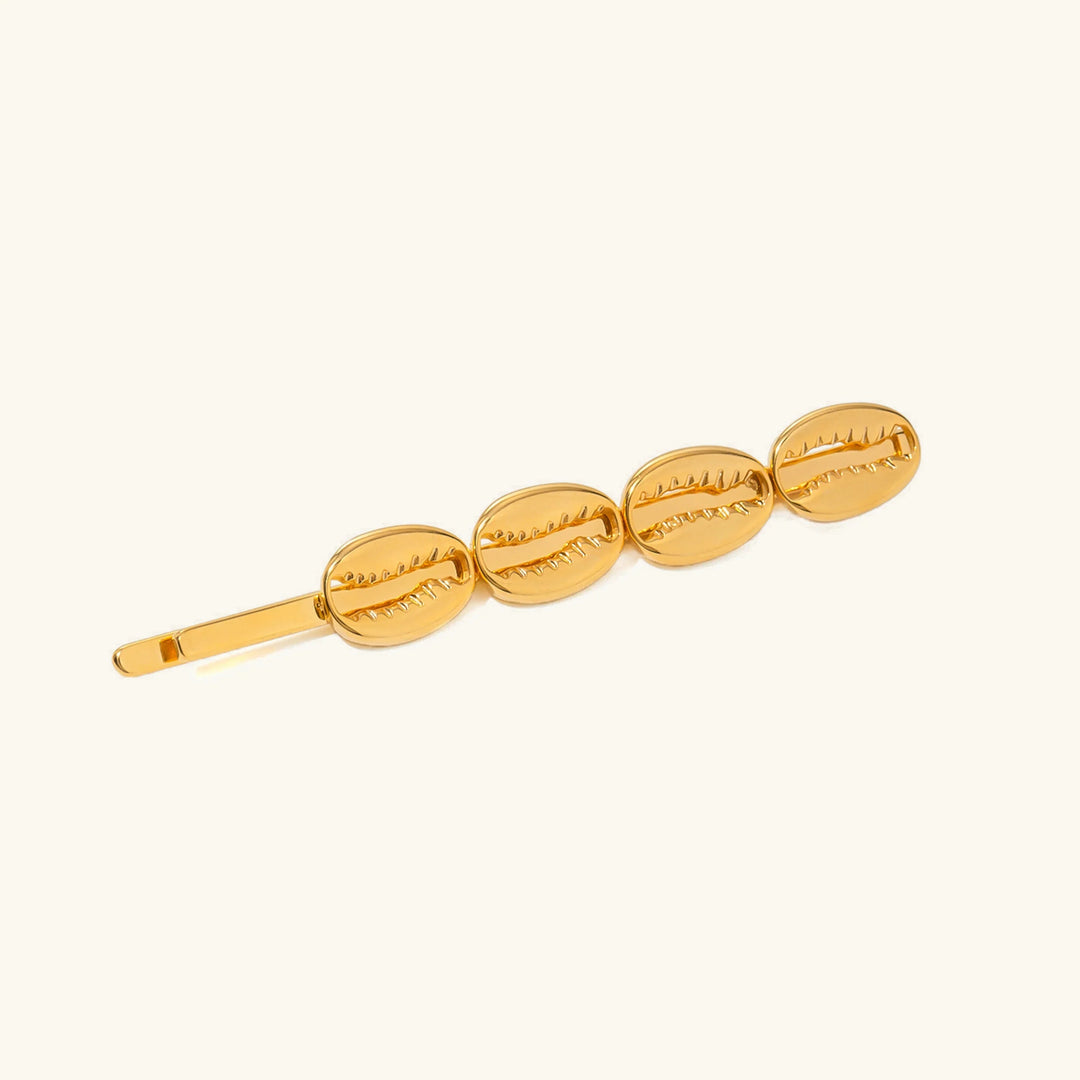 Gold-Plated French Pin with Coffee Bean Design