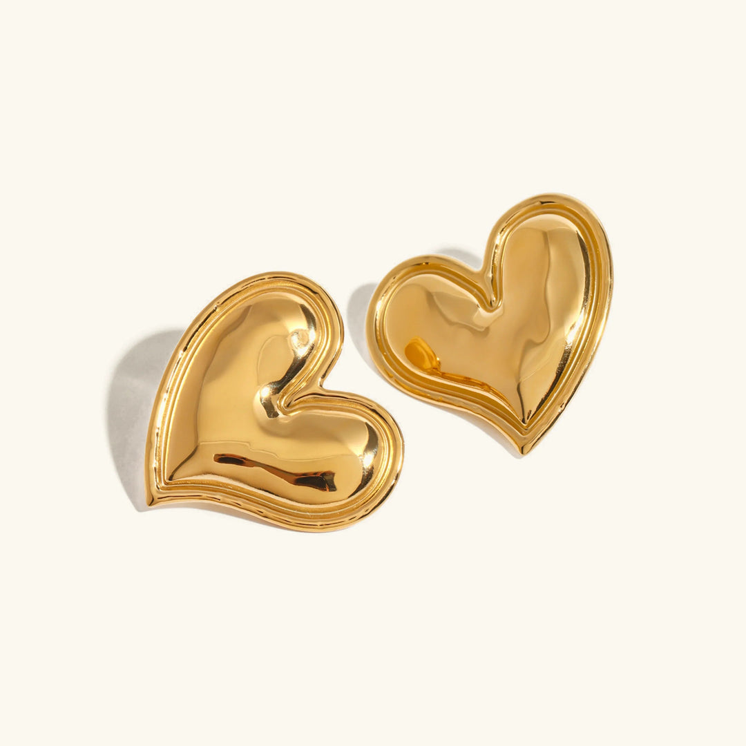 Gold-Plated Heart Drop Earrings for Women