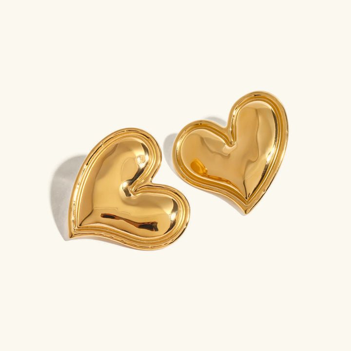 Gold-Plated Heart Drop Earrings for Women