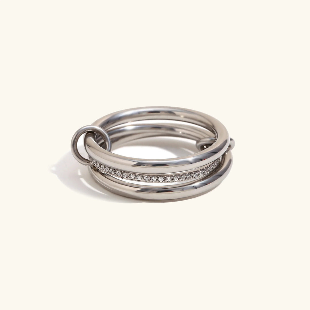Silver-Plated CZ Stackable Ring Set