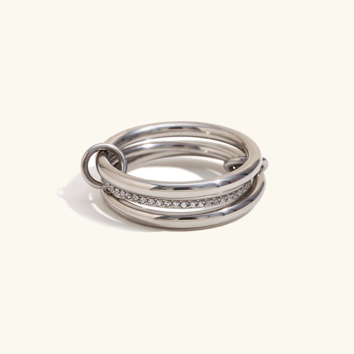 Silver-Plated CZ Stackable Ring Set