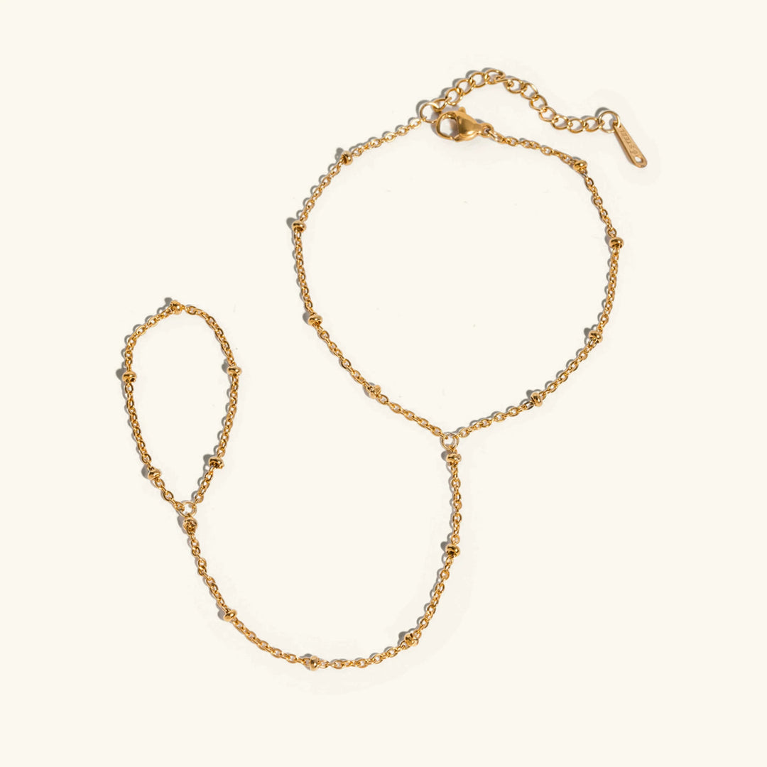 Gold-Plated Chain Bracelet with Hoop Pendant