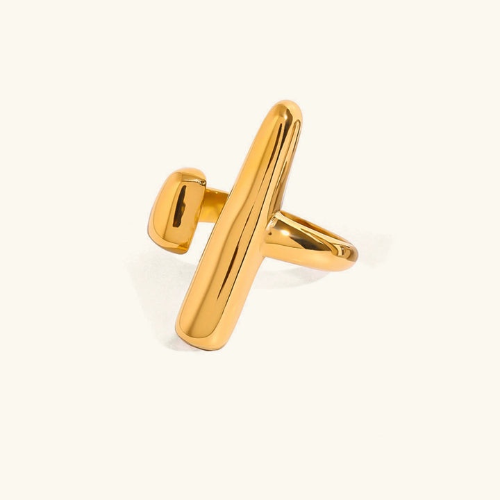 Gold-Plated Open-Ended Bar Ring