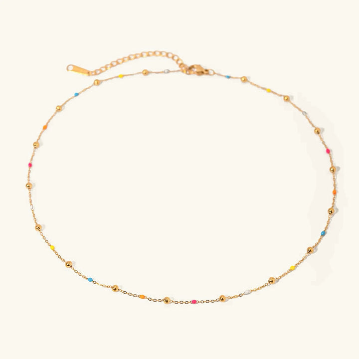 Gold-Plated Dainty Beaded Chain Necklace for Women