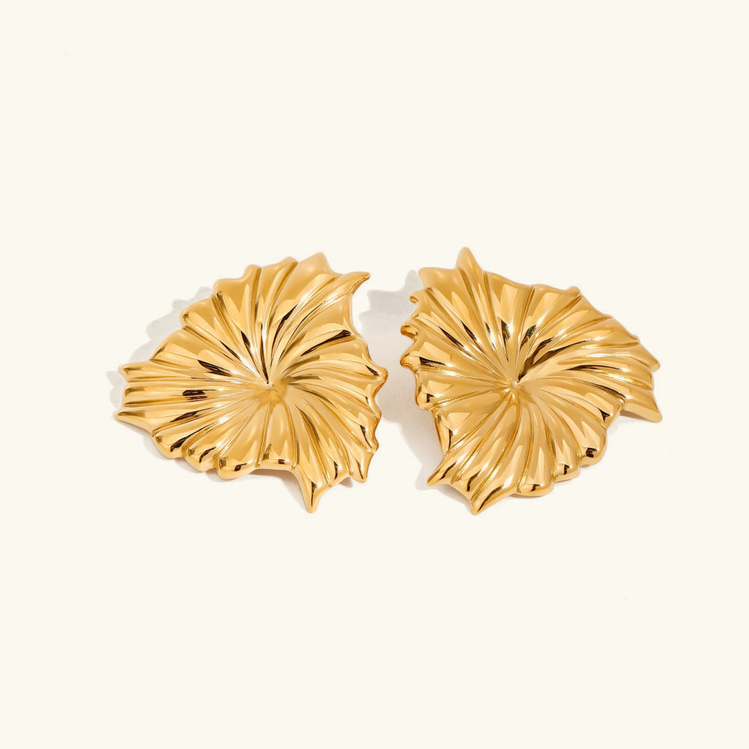 Gold-Plated Statement Petal Earrings for Women