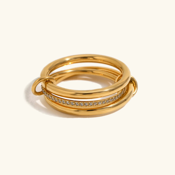 Gold-Plated CZ Stackable Ring Set