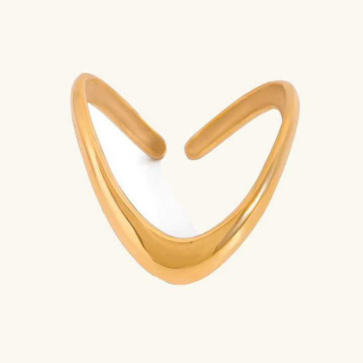 Gold-Plated Arc Open Ring for Women