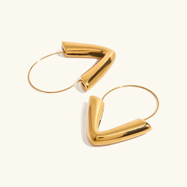 Gold-Plated Arrowhead Hoop Earrings for Women