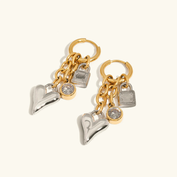 Gold-Plated Cubic Zirconia Drop Earrings for Women