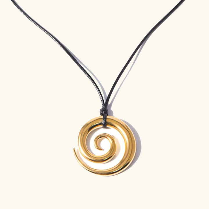 Gold-Plated Spiral Pendant Necklace