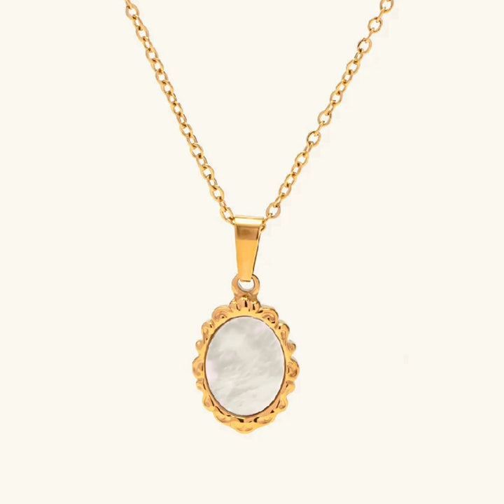 Gold-Plated Faux Pearl Vintage-Inspired Pendant Necklace