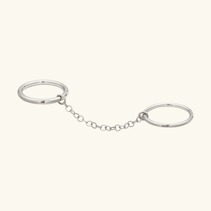 Silver-Plated Chain Stackable Ring for Women