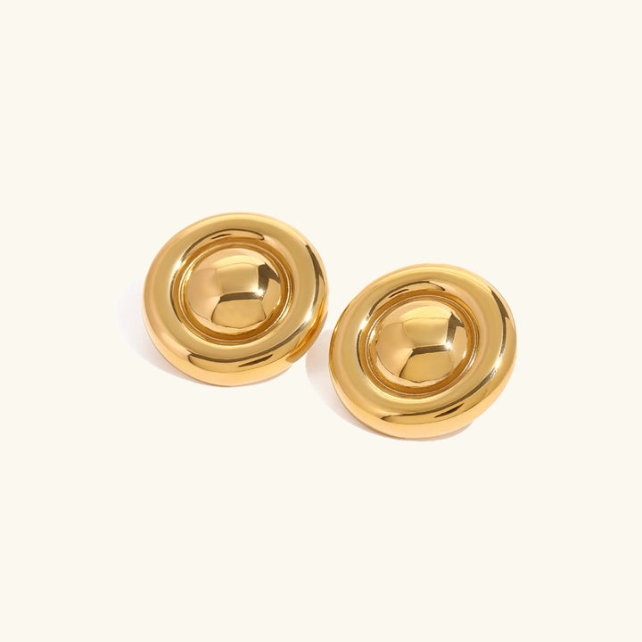 Gold-Plated Button Earrings for Women