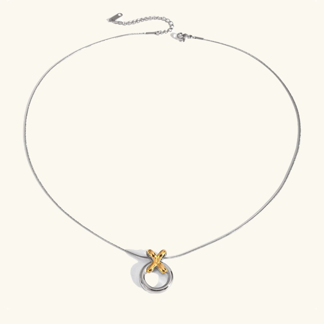Gold-Plated Hoop Pendant Necklace