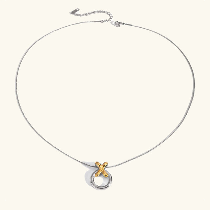 Gold-Plated Hoop Pendant Necklace
