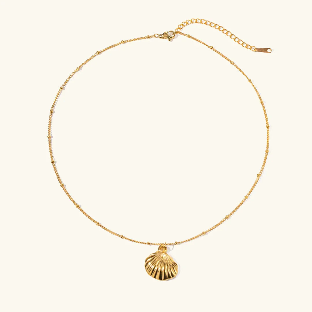 Gold-Tone Shell Charm Necklace for Women
