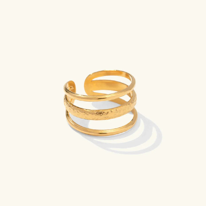 Gold-Plated 3-Layer Adjustable Ring