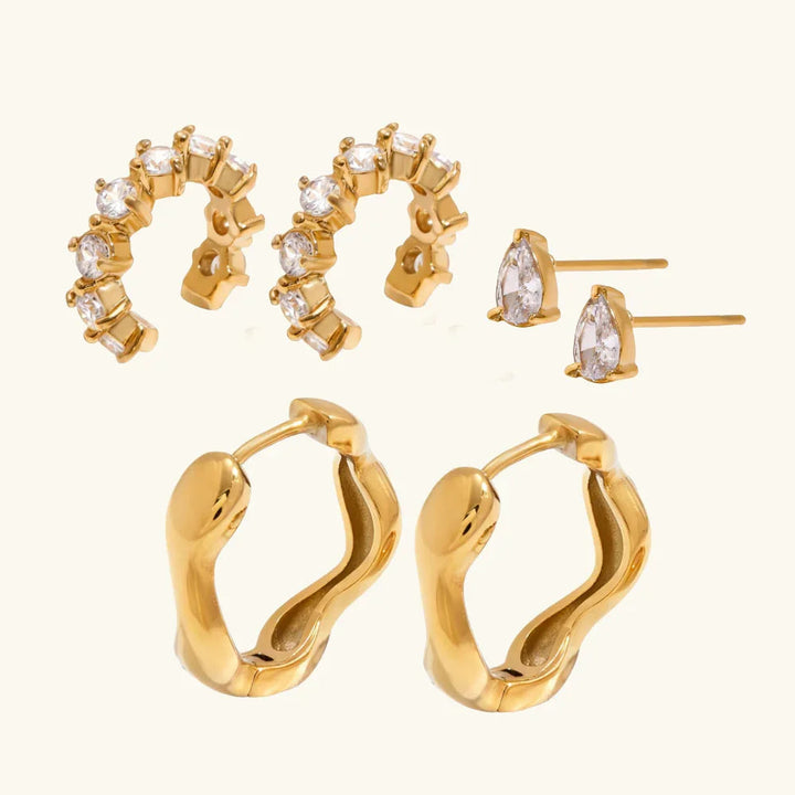 Gold Plated Essential Earrings Bundle