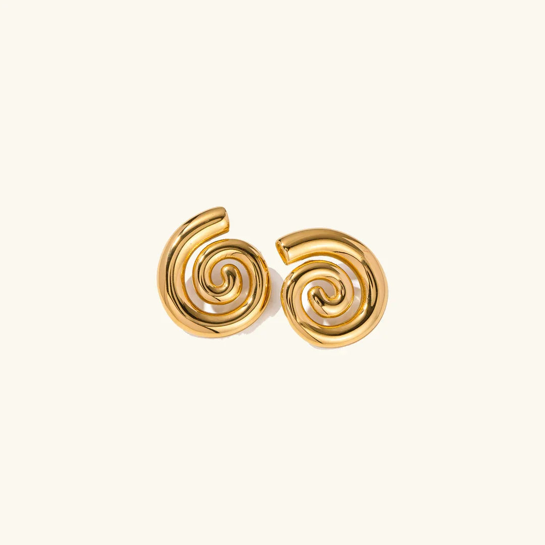 Gold-Plated Spiral Earrings