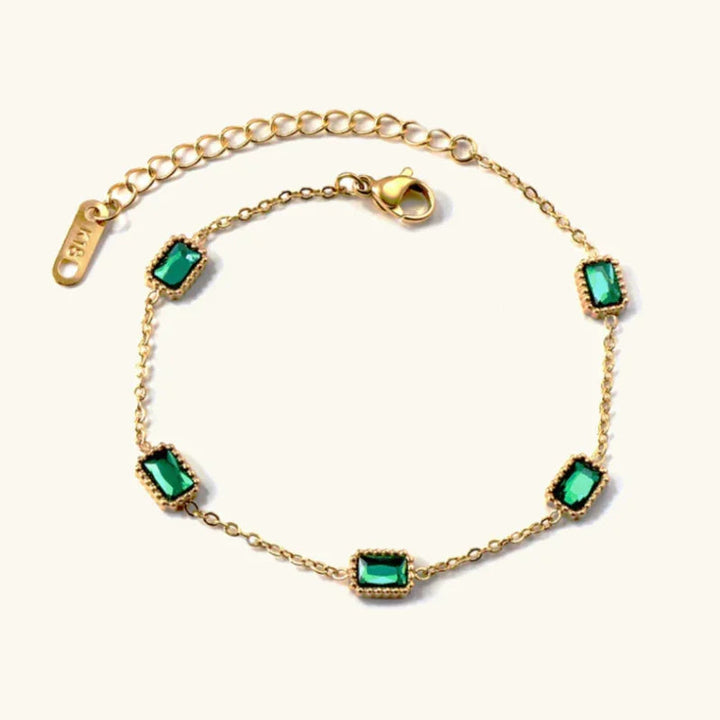 Gold-Plated Bracelet with AAAAA Diamond Simulants