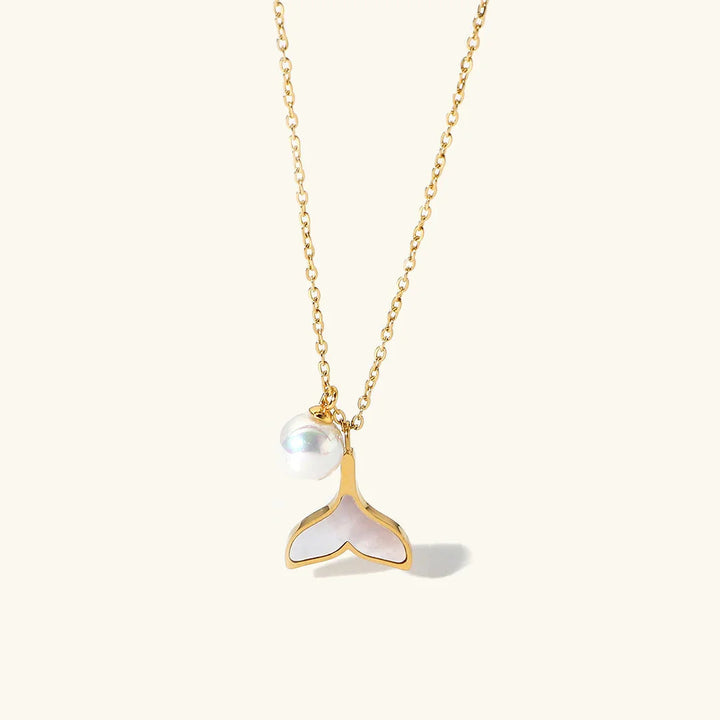 Gold-Tone Faux Pearl Mermaid Pendant Necklace