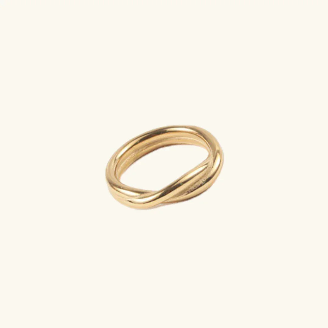 Gold-Plated Twisted Band Ring for Women