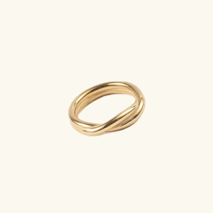 Gold-Plated Twisted Band Ring for Women