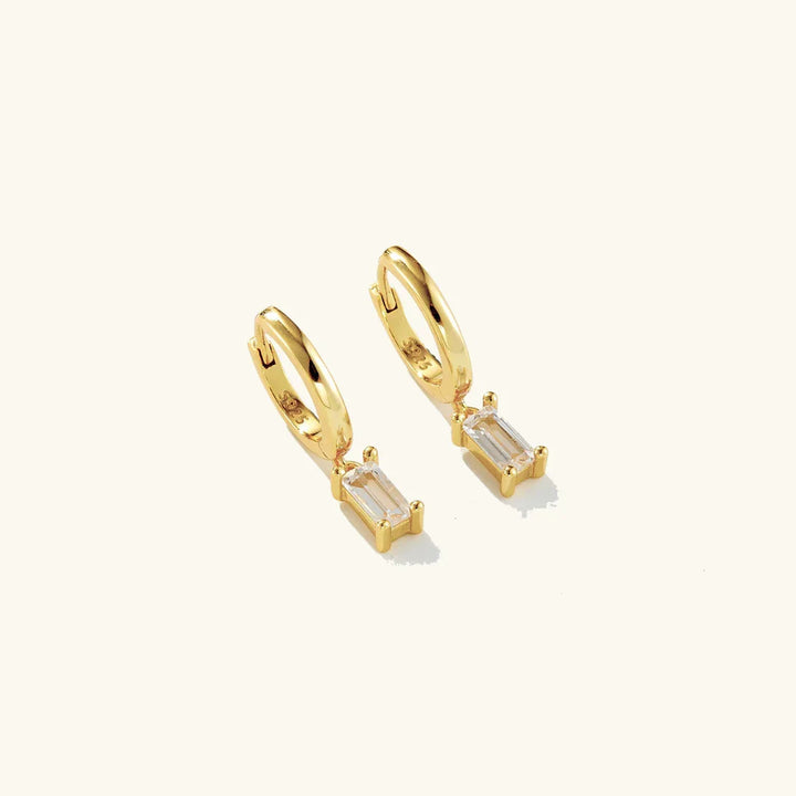 Gold-Plated Harlow Diamond Earrings with Sleek Hoop Design