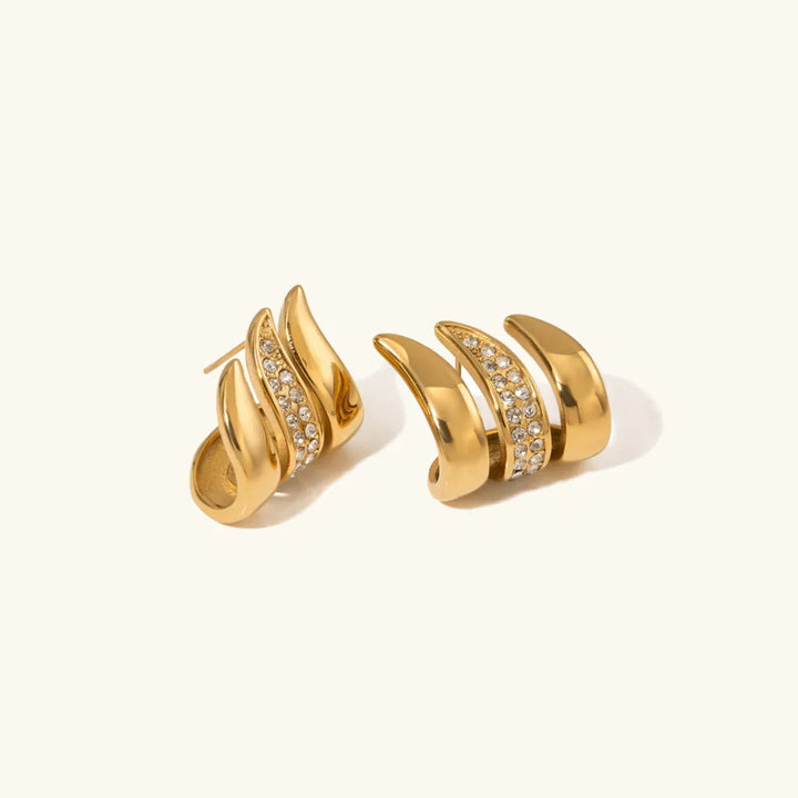 Gold-Plated Wing Design Earrings