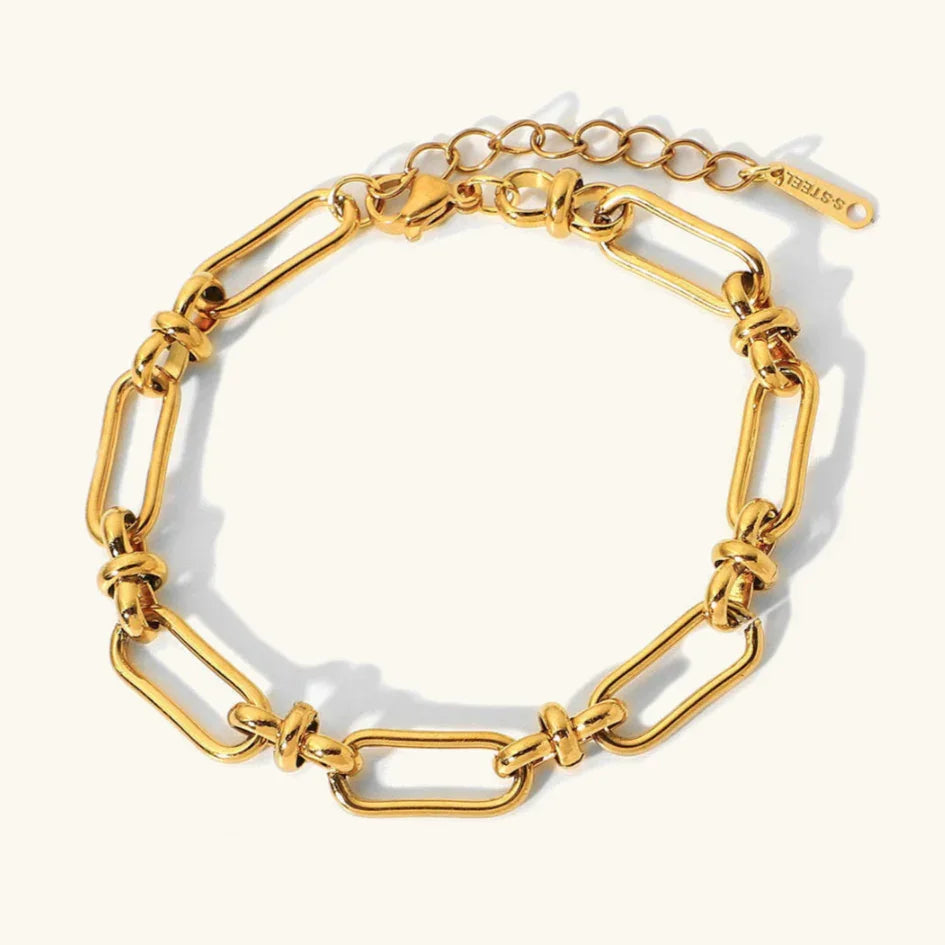Gold-Plated Paperclip Chain Bracelet