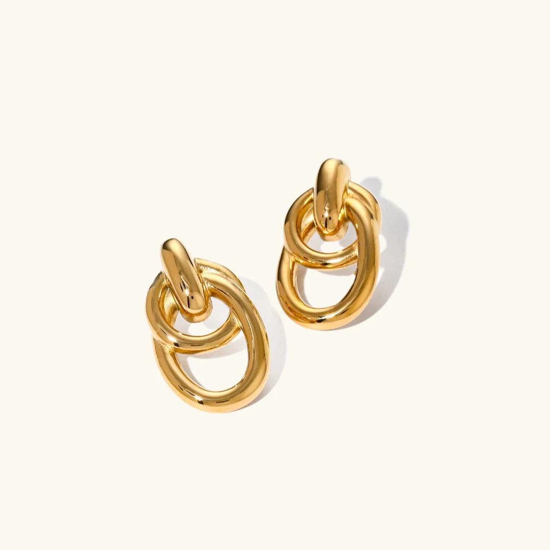 Gold-Plated Multi Hoop Drop Earrings for Women