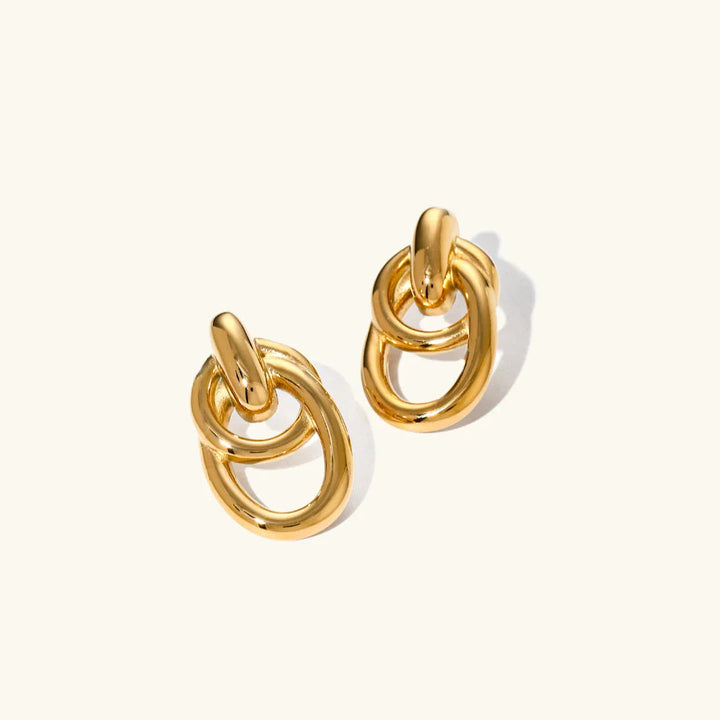 Gold-Plated Multi Hoop Drop Earrings for Women