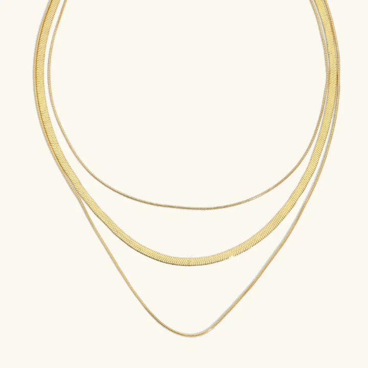 Gold-Plated Triple Layered Necklace