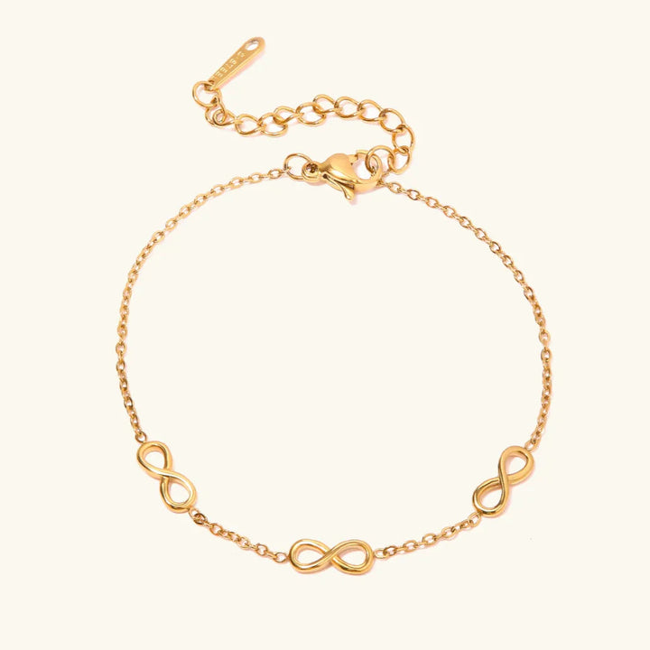 Gold-Plated Bracelet with Infinity Symbols