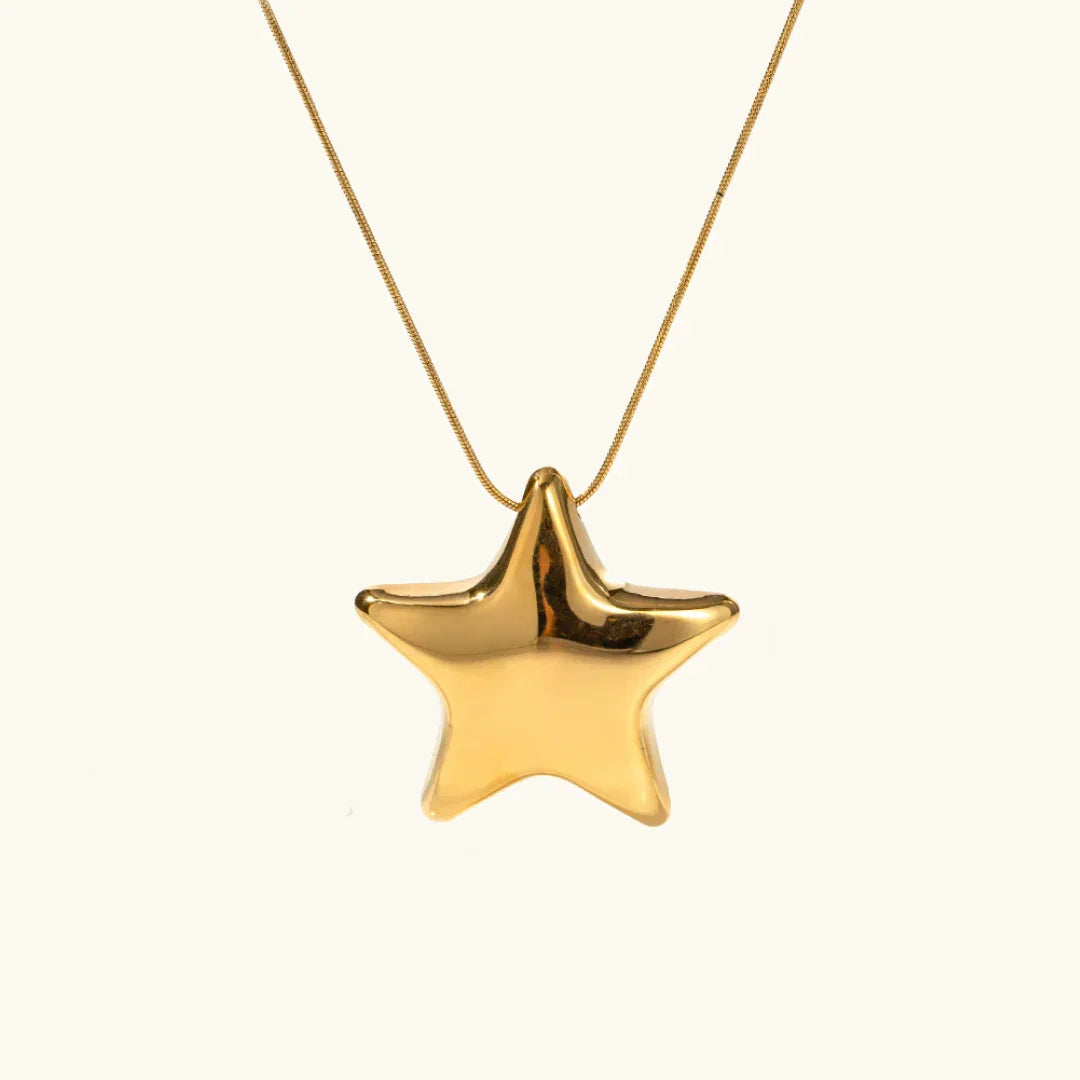 Gold-Plated Star Pendant Necklace for Women