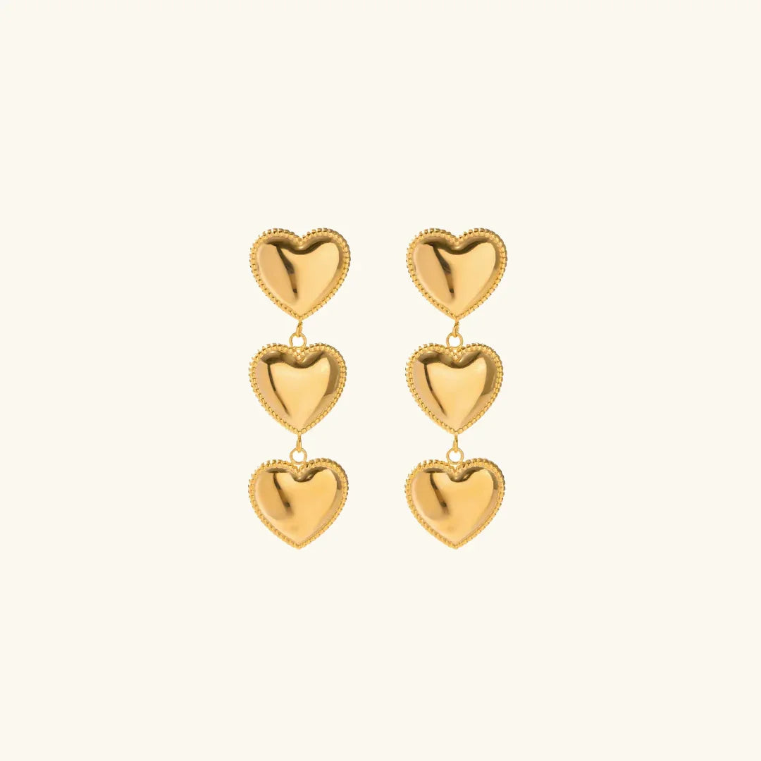 Gold-Plated Heart Earrings