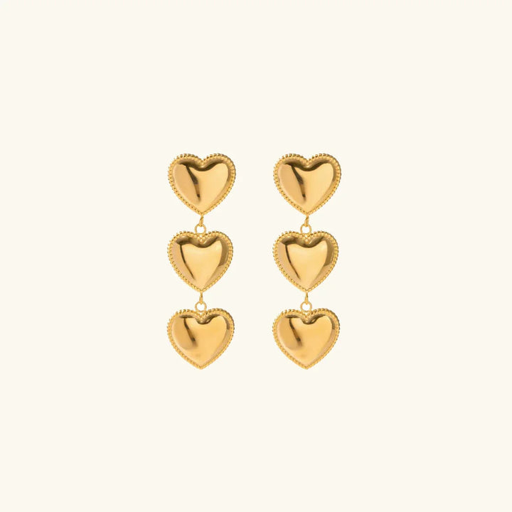Gold-Plated Heart Earrings