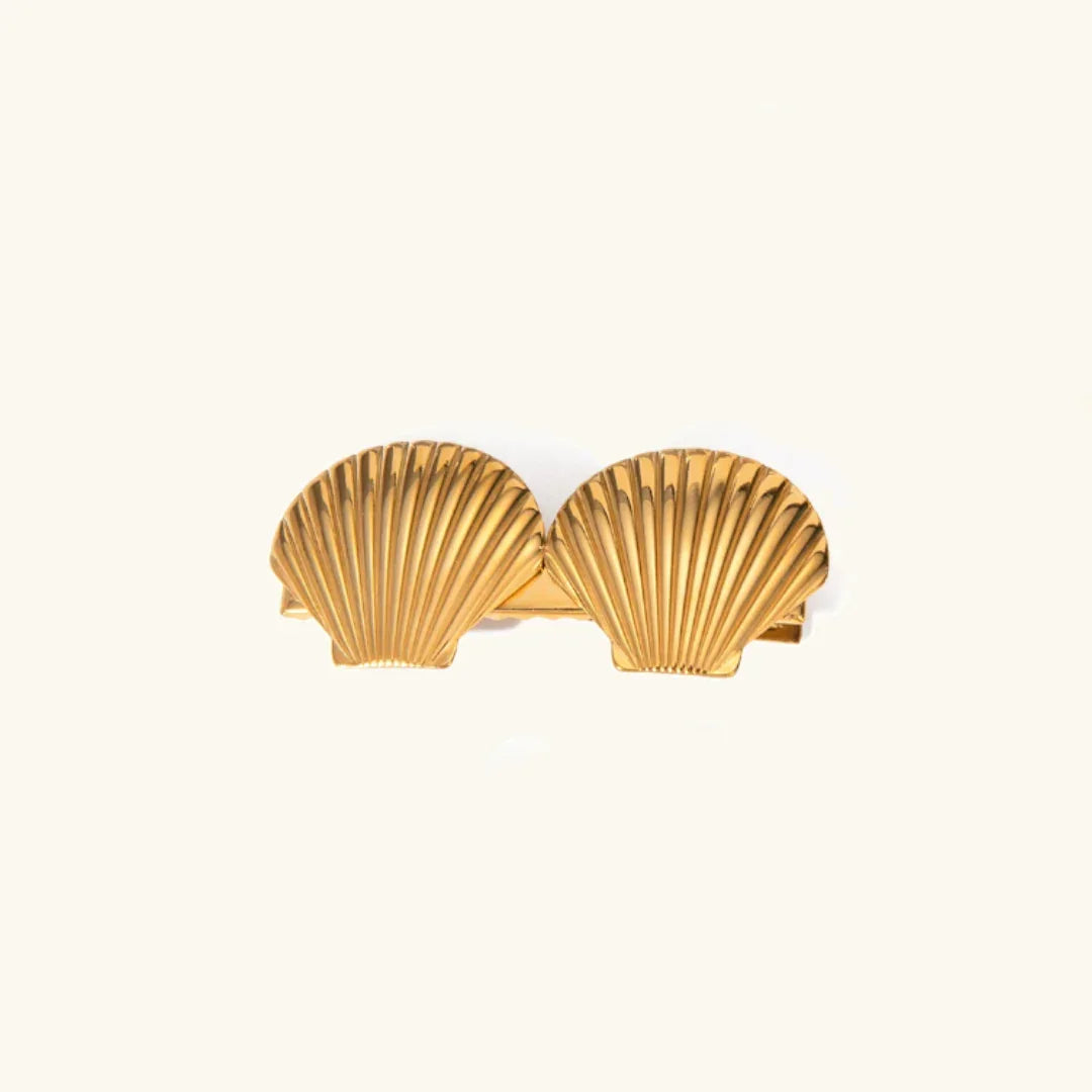 Gold-Plated Shell Hair Clip for Women