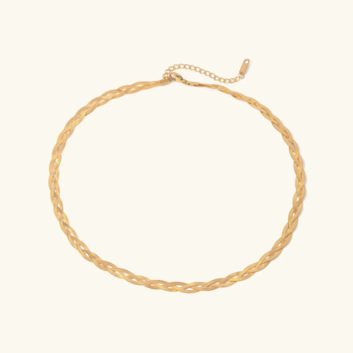 Gold-Plated Herringbone Layered Necklace