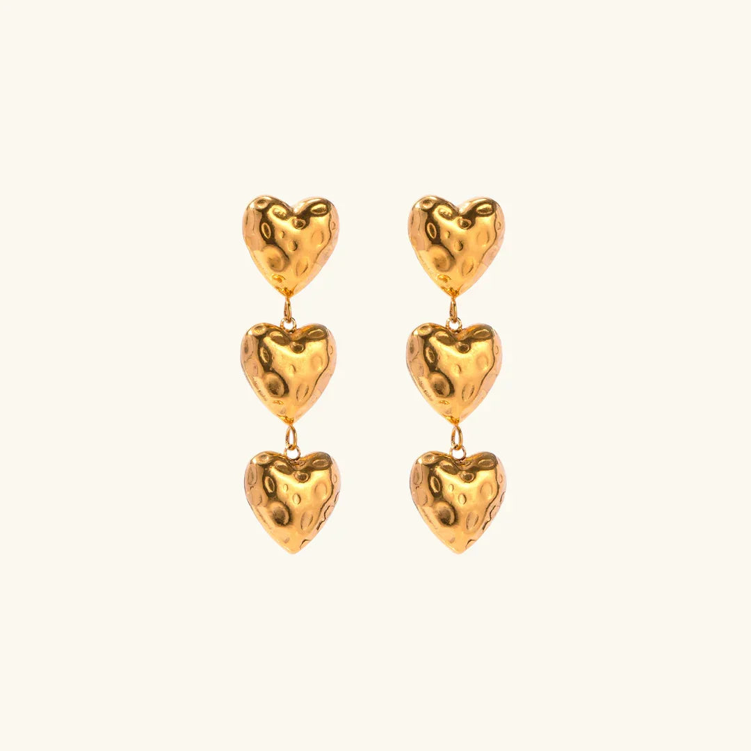 Gold-Plated Heart Drop Earrings for Women